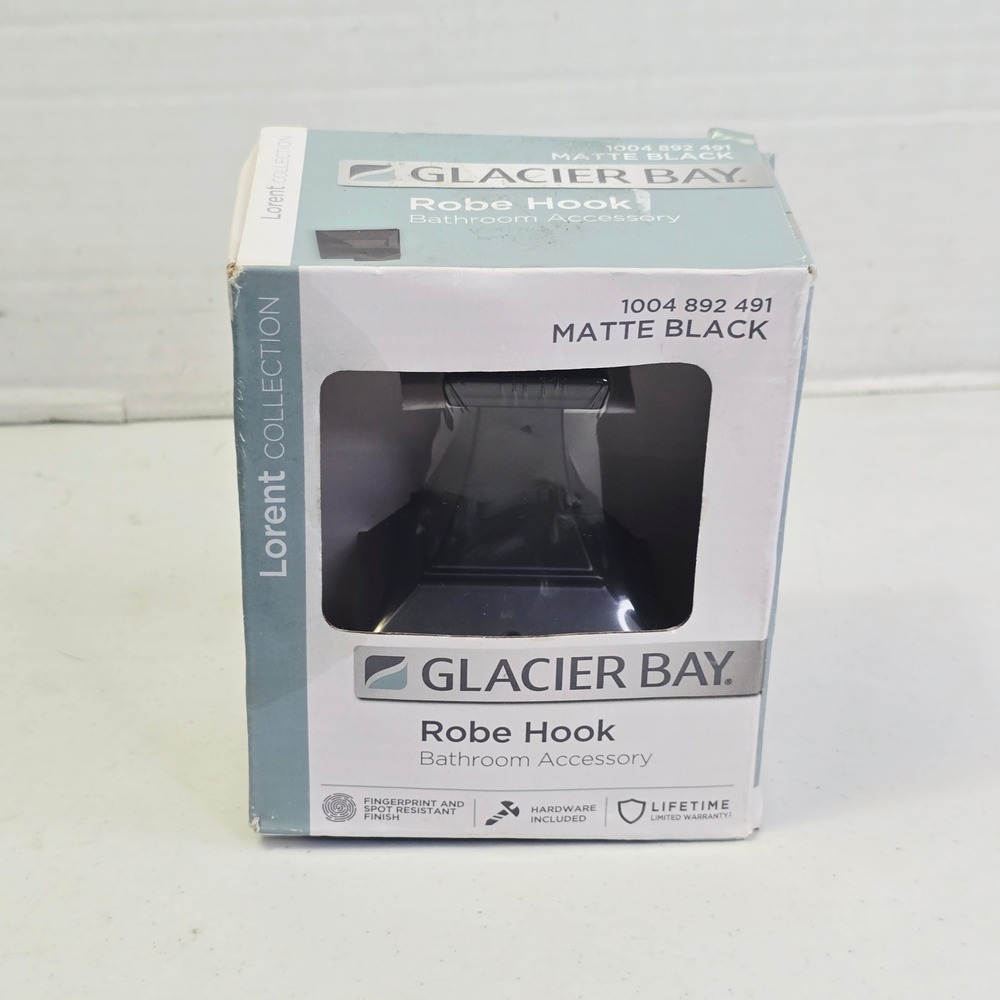 Glacier Bay Lorent Robe Hook Matte Black 1004 892 491 Fingerprint Resistant